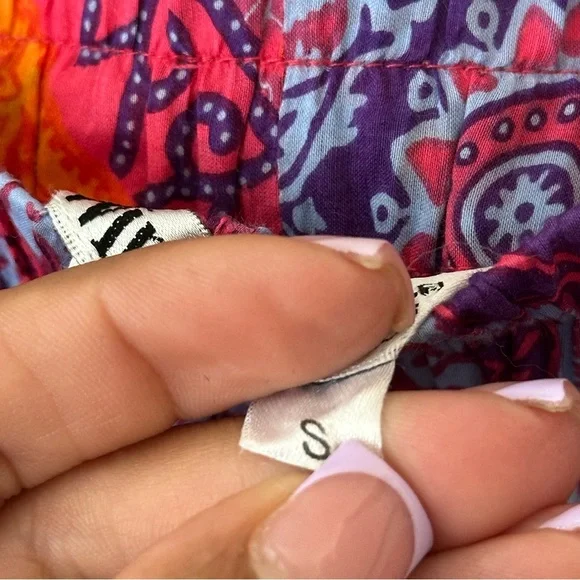 WinterSilks Floral Boho Midi Skirt Small Cotton Silk Pink Purple - Picture 5 of 5